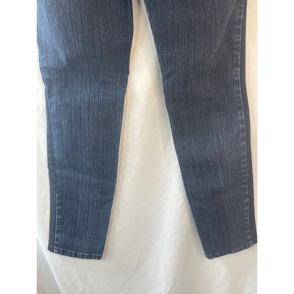 Roz & Ali stretch jeans dark blue wash black stripe down each side cotton READ - Picture 8 of 9